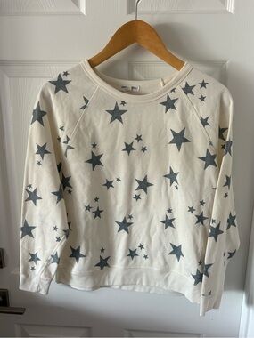 Grayson Threads White & Gray Star Print Crewneck Sweatshirt Size M